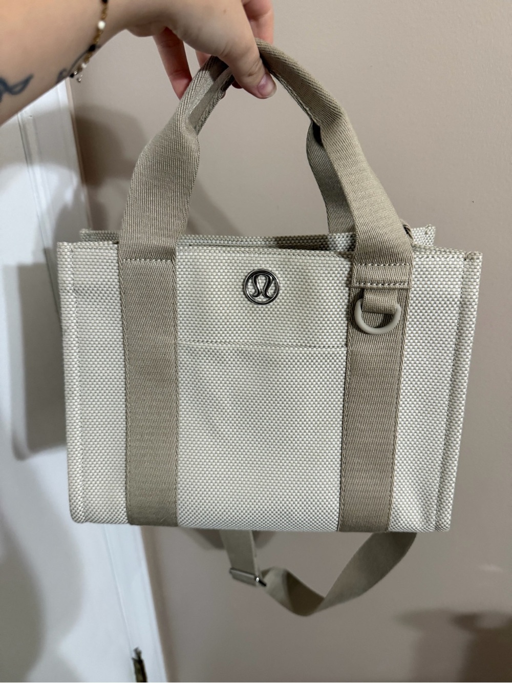 lululemon athletica Canvas Mini Tote in Beige and Tan
